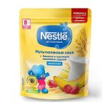 سرلاک گندم و جو با ذرت به همراه شیر و موز و توت فرنگی نستله ۲۲۰ گرمی روس +۸ ماه Nestle