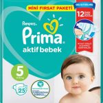 پوشک پریما پمپرز ترک ۲۵ عددی سایز ۵ pampers prima