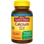 مکمل کلسیم 600mg و D3 نیچر مید اصل آمریکا سلامت استخوان و دندان جذب کلسیم 120عددی
