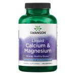 سافت ژل کلسیم منیزیم Swanson Liquid Calcium & Magnesium سوانسون (100 عددی)